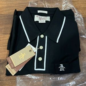 Brand New Black & White Penguin Munsingwear Polo Shirt Mens Medium